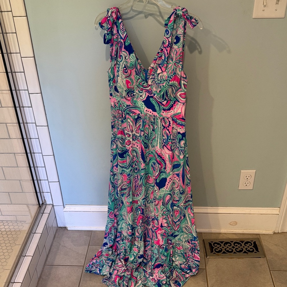Lilly Pulitzer Vibrant Multicolor Paisley Maxi Dress